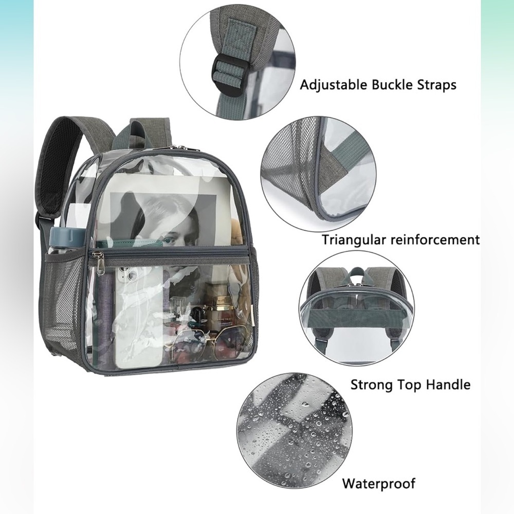 Clear Backpack with Multiple Pockets NWT - image 4